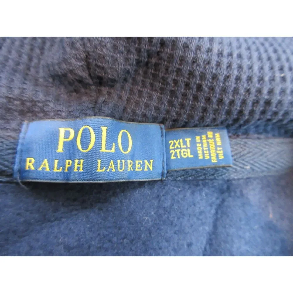 Polo‎ Ralph Lauren Sweater Mens 2XL XXL Blue Zip Outdoors Hoodie Sweatshirt Logo